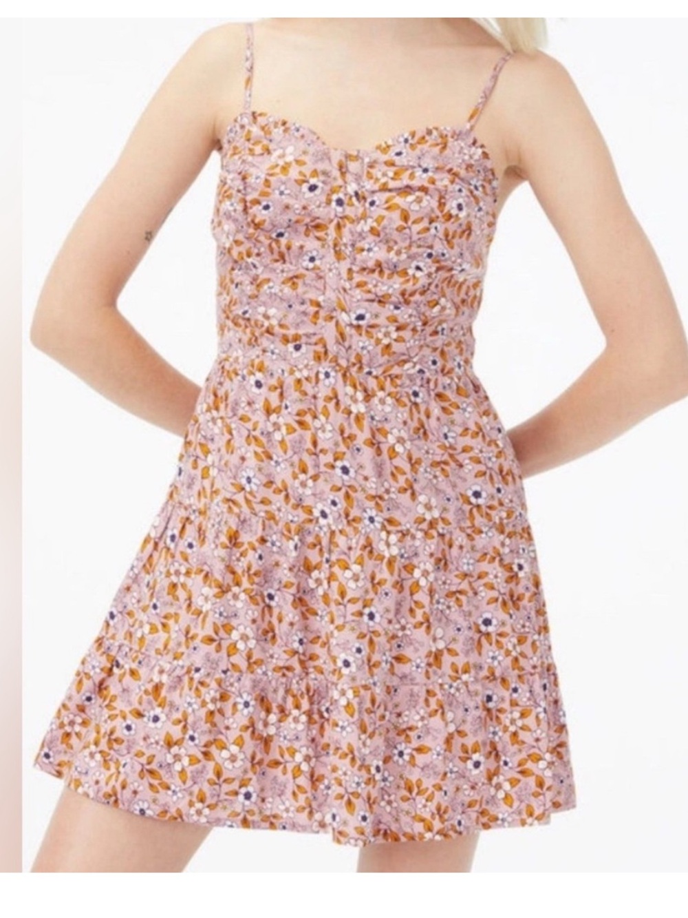 pink floral mini dress • coquette / cottagecore